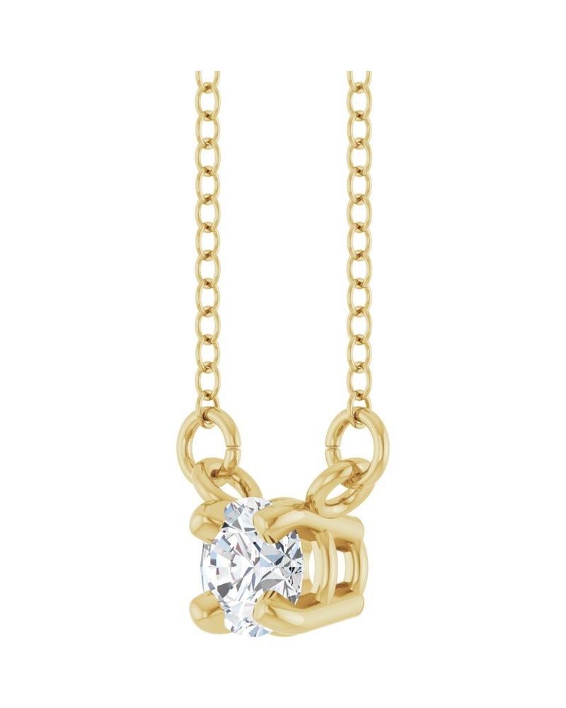 Colar Solitário em Ouro 14k com Diamantes de Laboratório – Modelo 2
