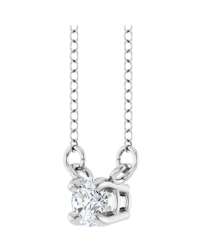 Colar Solitário em Ouro 14k com Diamantes de Laboratório – Modelo 2