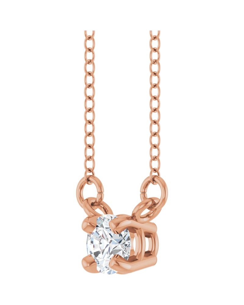 Colar Solitário em Ouro 14k com Diamantes de Laboratório – Modelo 2