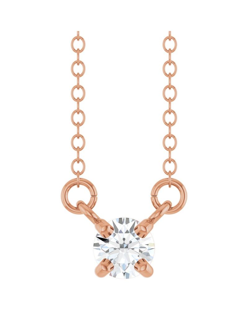 Colar Solitário em Ouro 14k com Diamantes de Laboratório – Modelo 2