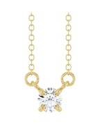 Colar Solitário em Ouro 14k com Diamantes de Laboratório – Modelo 2