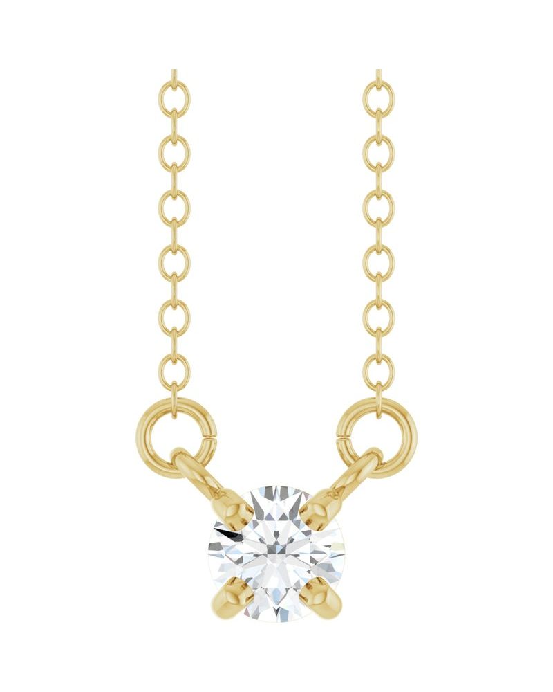 Colar Solitário em Ouro 14k com Diamantes de Laboratório – Modelo 2
