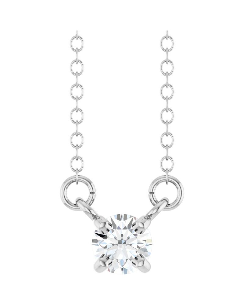 Colar Solitário em Ouro 14k com Diamantes de Laboratório – Modelo 2