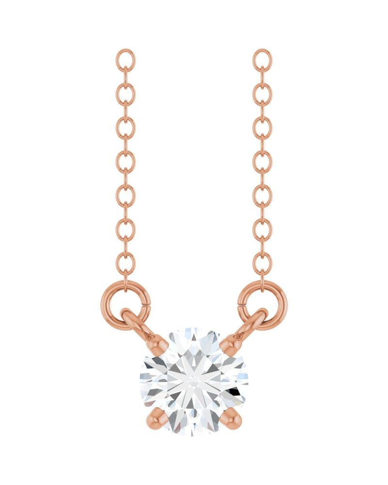 Colar Solitário em Ouro 14k com Diamantes de Laboratório – Modelo 2