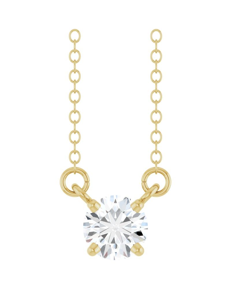 Colar Solitário em Ouro 14k com Diamantes de Laboratório – Modelo 2
