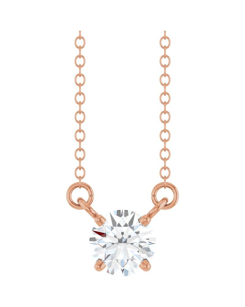 Colar Solitário em Ouro 14k com Diamantes de Laboratório – Modelo 2