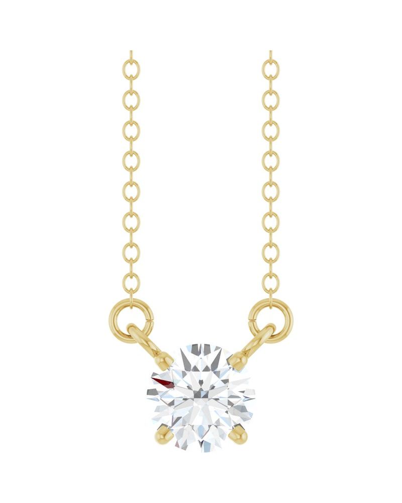 Colar Solitário em Ouro 14k com Diamantes de Laboratório – Modelo 2