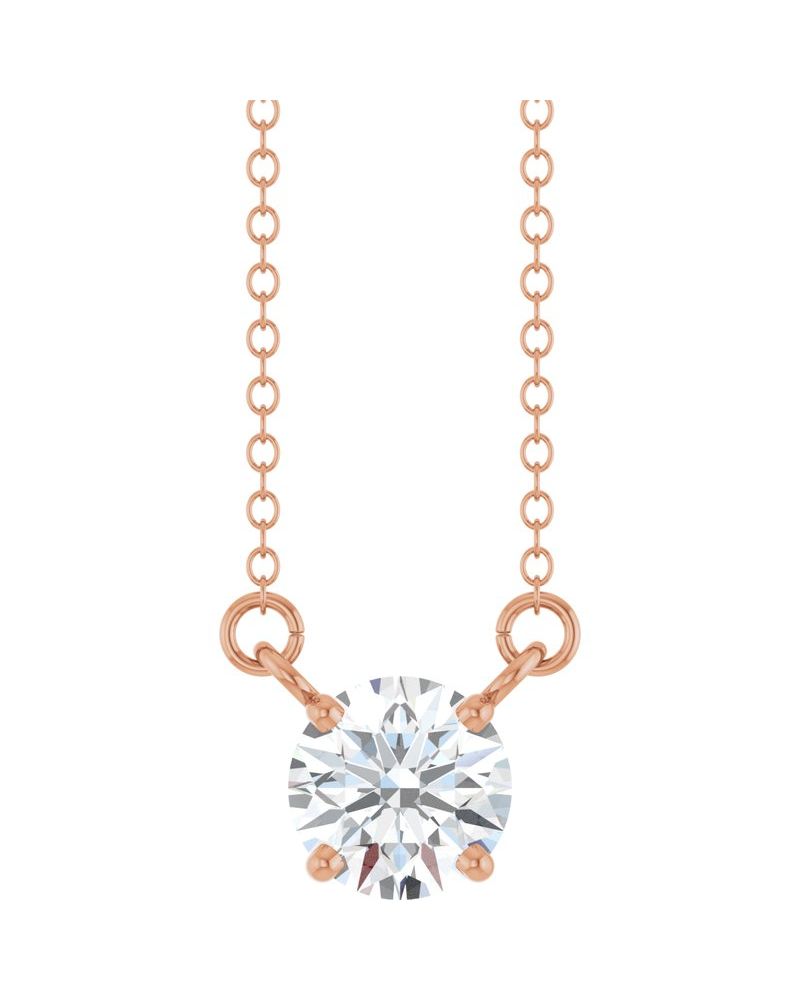 Colar Solitário em Ouro 14k com Diamantes de Laboratório – Modelo 2