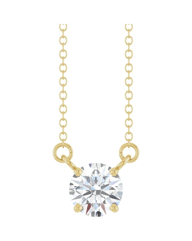 Colar Solitário em Ouro 14k com Diamantes de Laboratório – Modelo 2