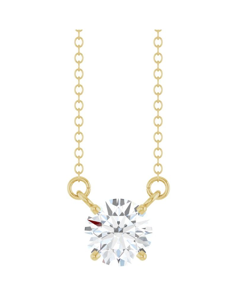 Colar Solitário em Ouro 14k com Diamantes de Laboratório – Modelo 2