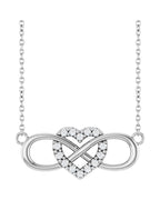 Colar Coração e Infinito Cravejado em Ouro 14k com Diamantes de Laboratório