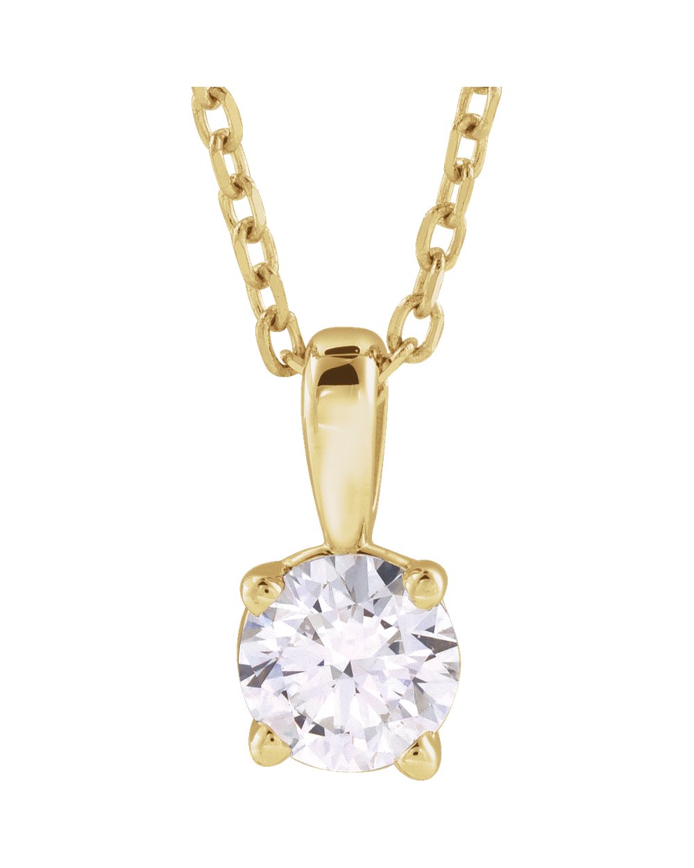 Colar Ponto de Luz em Ouro 14k com Diamante de Laboratório