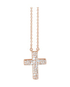 Colar Cruz Cravejado em Ouro 14k com Diamantes de Laboratório – Modelo 5