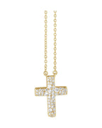 Colar Cruz Cravejado em Ouro 14k com Diamantes de Laboratório – Modelo 5