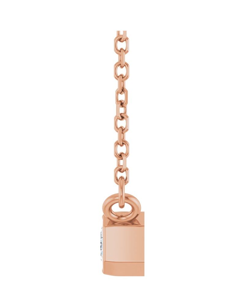 Colar Solitário com Cravação Bezel em Ouro 14k com Diamantes de Laboratório