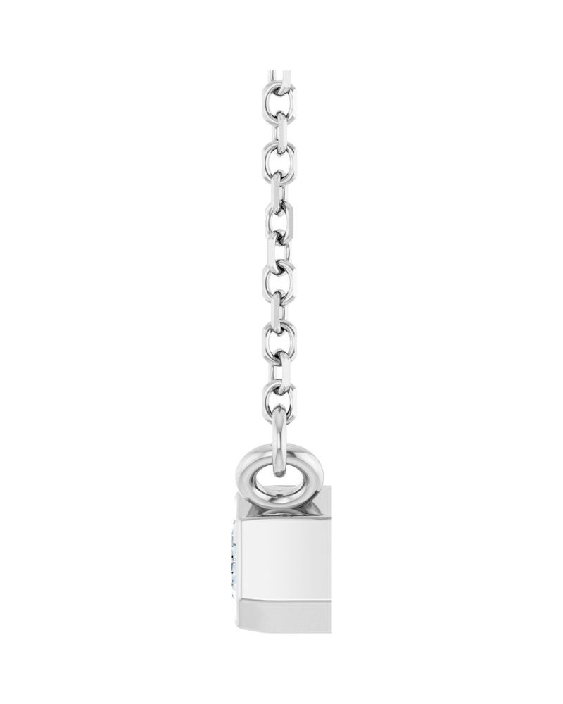 Colar Solitário com Cravação Bezel em Ouro 14k com Diamantes de Laboratório