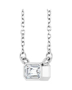 Colar Solitário com Cravação Bezel em Ouro 14k com Diamantes de Laboratório