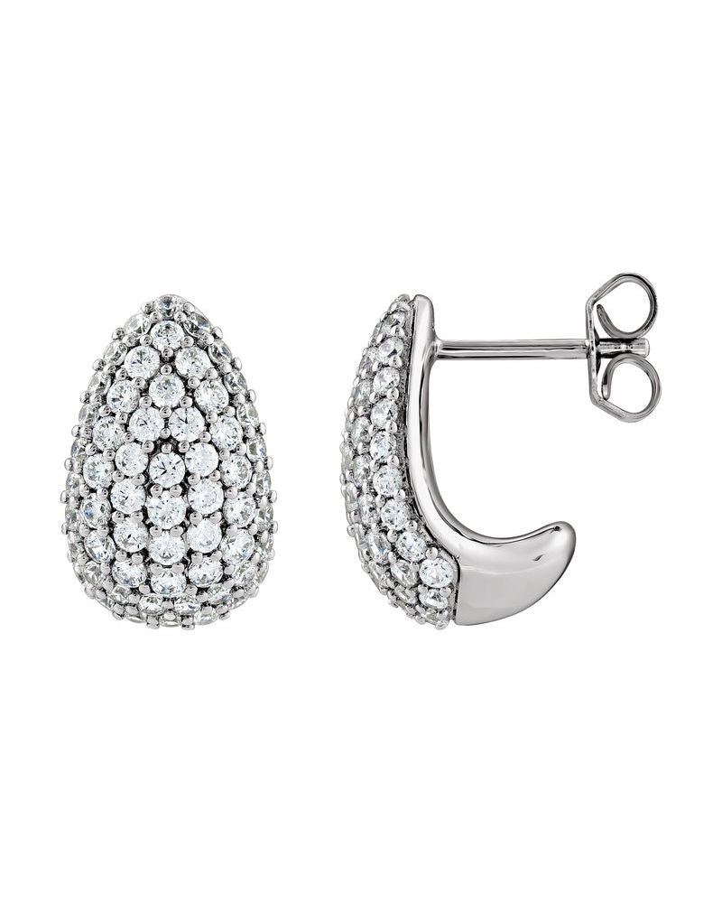 Brinco Gota Pavê em Ouro 14k com Diamantes de Laboratório