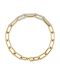 Pulseira Elos Clipe Cravejada em Ouro 14k com Diamantes de Laboratório