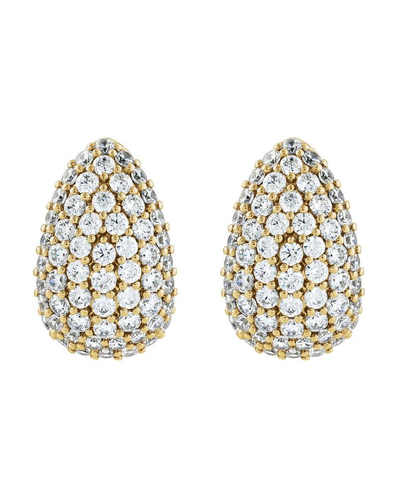 Brinco Gota Pavê em Ouro 14k com Diamantes de Laboratório