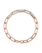 Pulseira Elos Clipe Cravejada em Ouro 14k com Diamantes de Laboratório