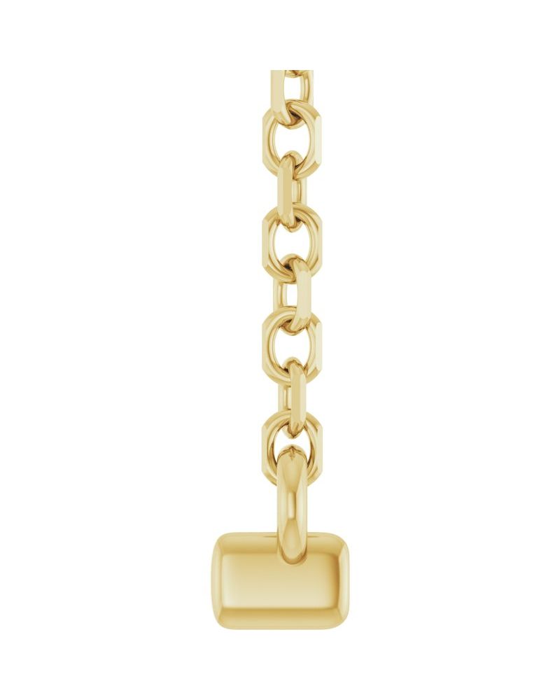 Colar Barra com Cravação Francesa em Ouro 14k com Diamantes de Laboratório