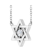 Colar Estrela de Davi em Ouro 14k com Diamantes de Laboratório