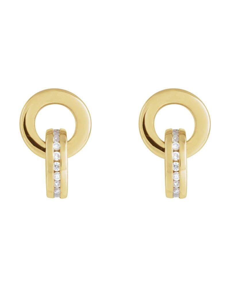 Brinco Pendente Cravejado em Ouro 14k com Diamantes Naturais – Modelo 2