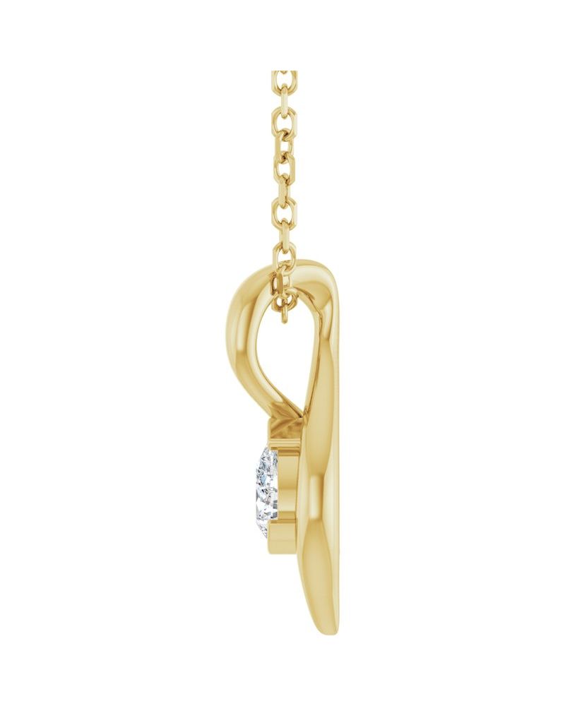 Colar Orgânico Solitário em Ouro 14k com Diamantes de Laboratório