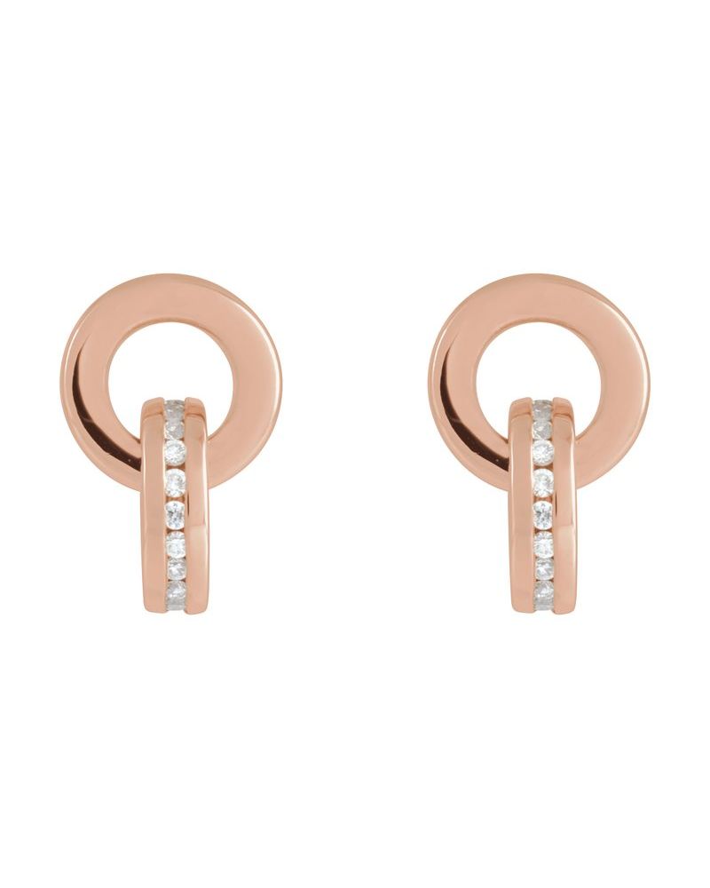 Brinco Pendente Cravejado em Ouro 14k com Diamantes Naturais – Modelo 2