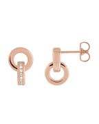 Brinco Pendente Cravejado em Ouro 14k com Diamantes Naturais – Modelo 2