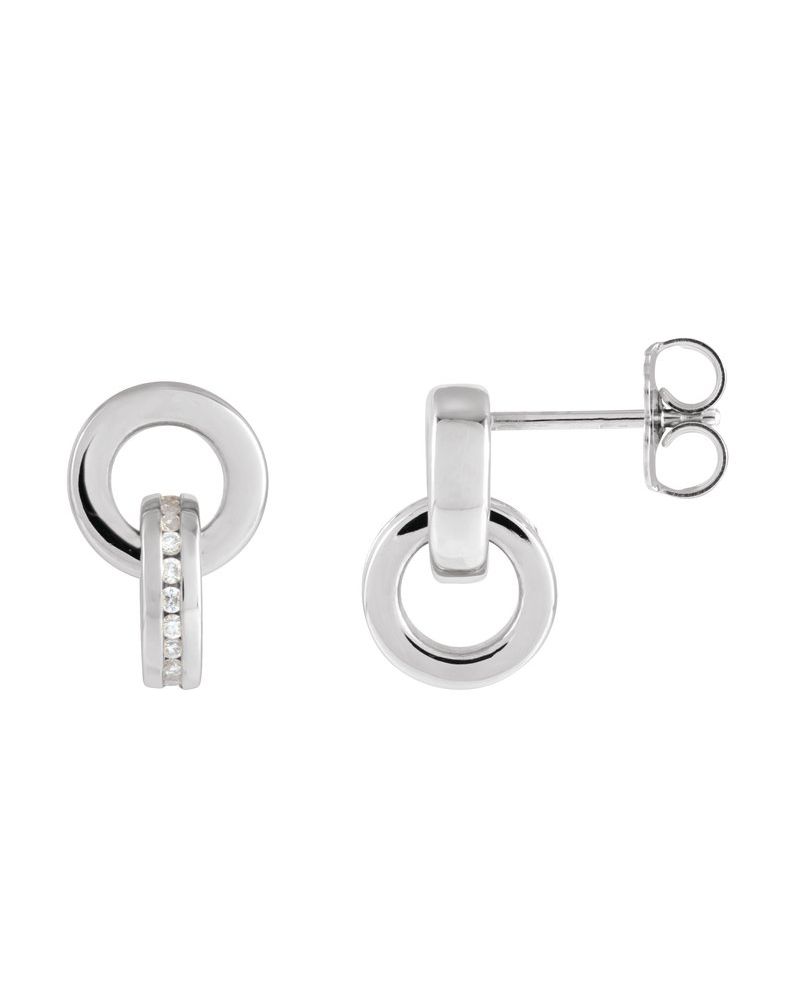Brinco Pendente Cravejado em Ouro 14k com Diamantes Naturais – Modelo 2