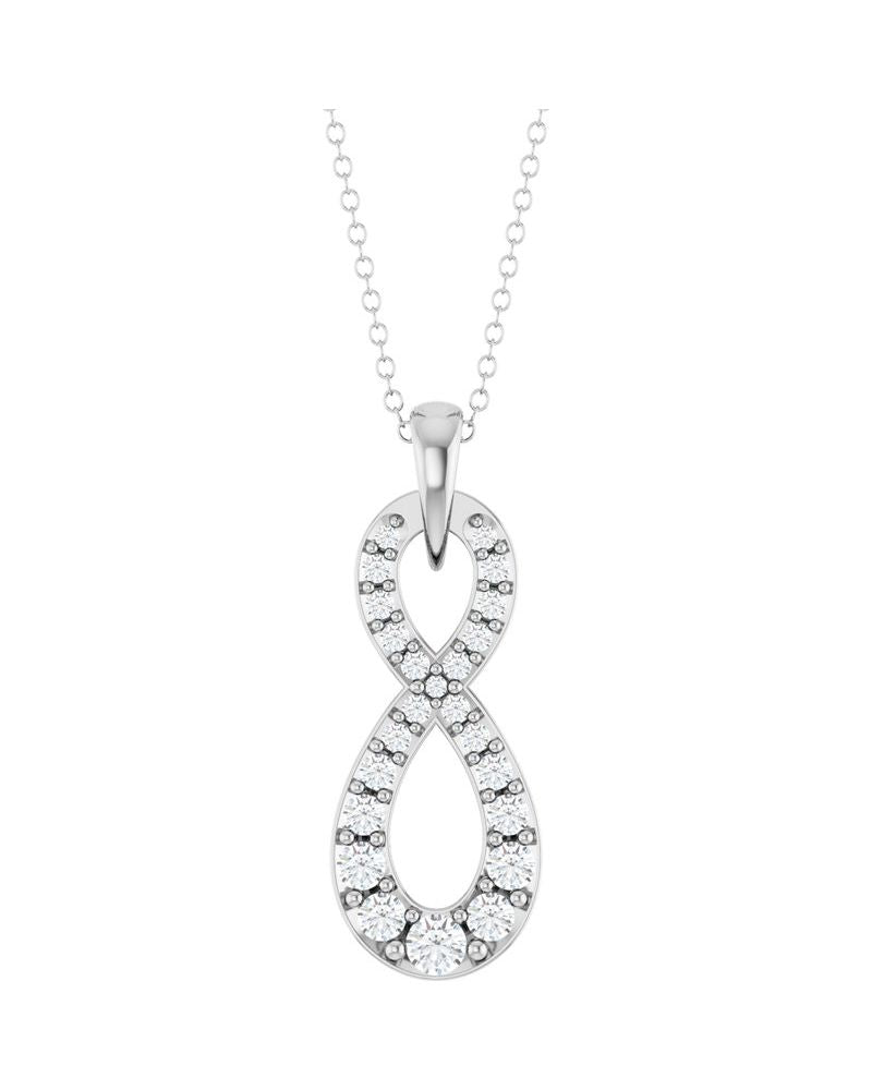 Colar Infinito Cravejado em Ouro 14k com Diamantes de Laboratório – Modelo 2
