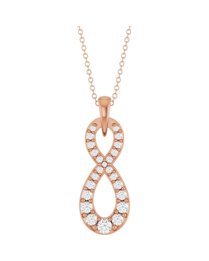 Colar Infinito Cravejado em Ouro 14k com Diamantes de Laboratório – Modelo 2