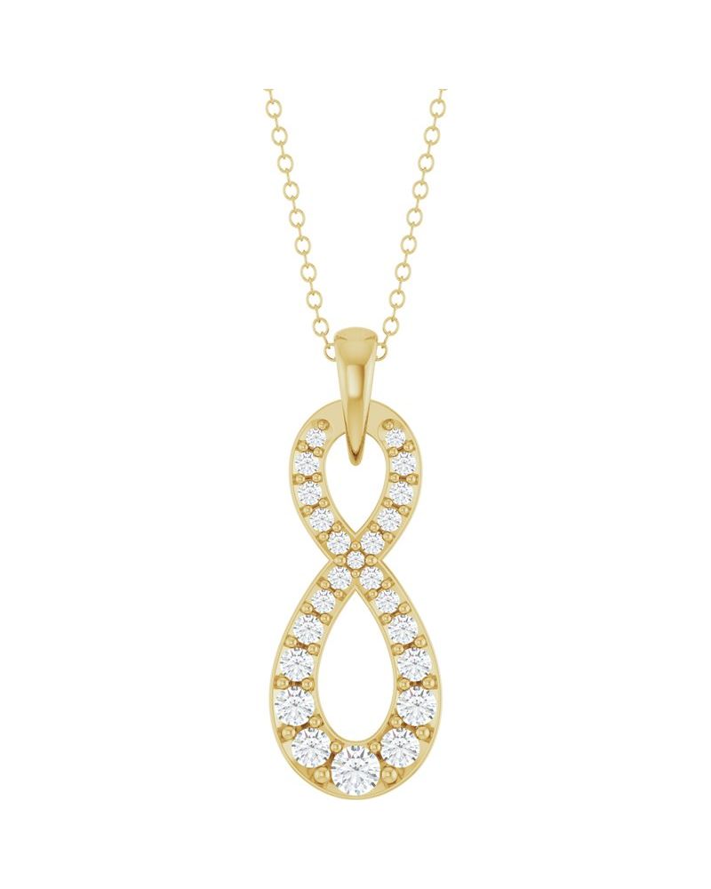 Colar Infinito Cravejado em Ouro 14k com Diamantes de Laboratório – Modelo 2