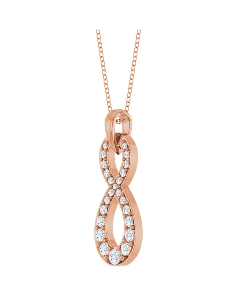 Colar Infinito Cravejado em Ouro 14k com Diamantes de Laboratório – Modelo 2