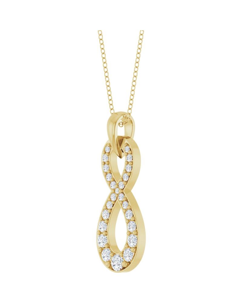 Colar Infinito Cravejado em Ouro 14k com Diamantes de Laboratório – Modelo 2