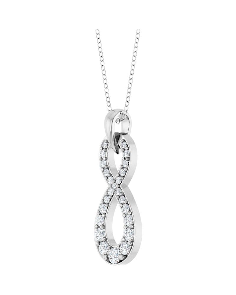 Colar Infinito Cravejado em Ouro 14k com Diamantes de Laboratório – Modelo 2