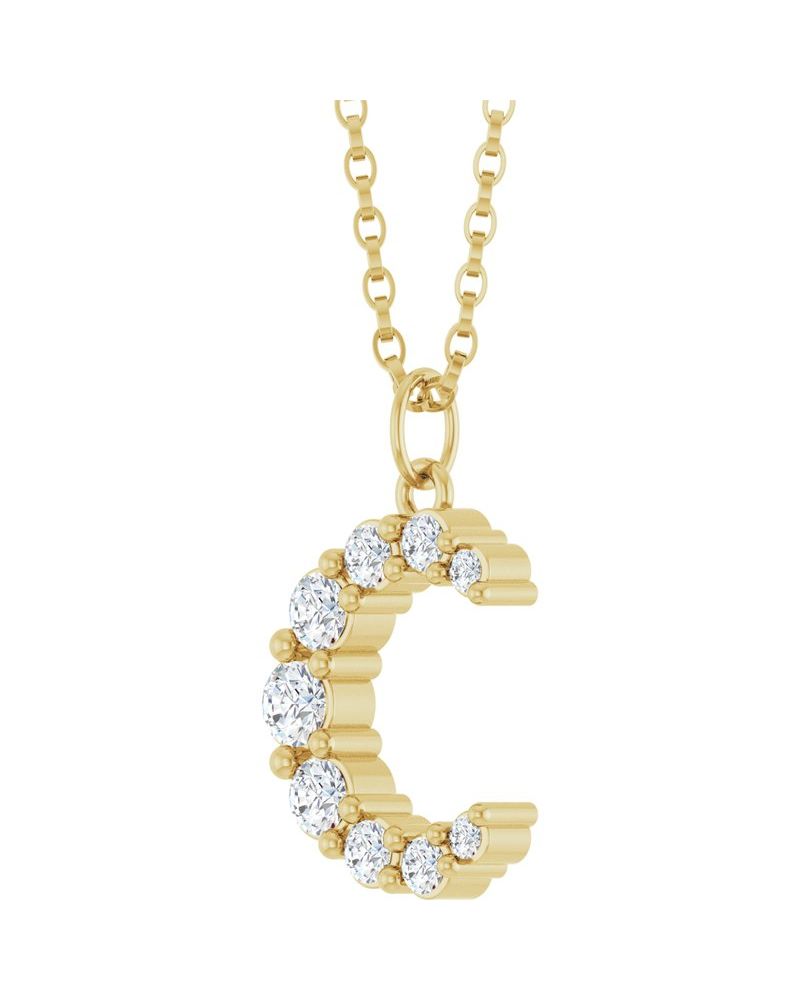 Colar Celestial Lua em Ouro 14k com Diamantes de Laboratório