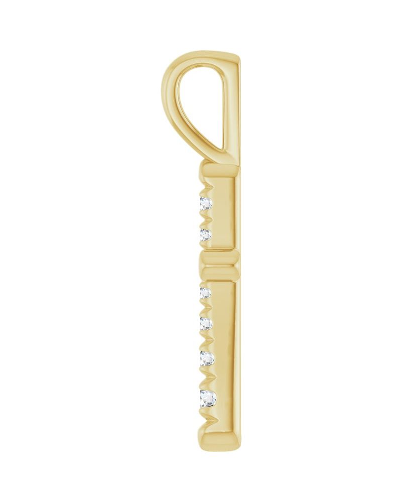 Pingente Cruz Cravejado em Ouro 14k com Diamantes de Laboratório – Modelo 6