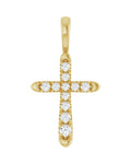 Pingente Cruz Cravejado em Ouro 14k com Diamantes de Laboratório – Modelo 6