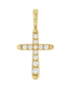 Pingente Cruz Cravejado em Ouro 14k com Diamantes de Laboratório – Modelo 6