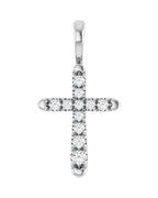 Pingente Cruz Cravejado em Ouro 14k com Diamantes de Laboratório – Modelo 6
