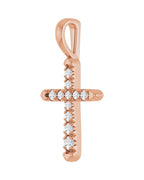 Pingente Cruz Cravejado em Ouro 14k com Diamantes de Laboratório – Modelo 6