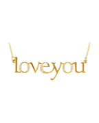 Colar "Love You" em Ouro 14k com Diamantes Naturais