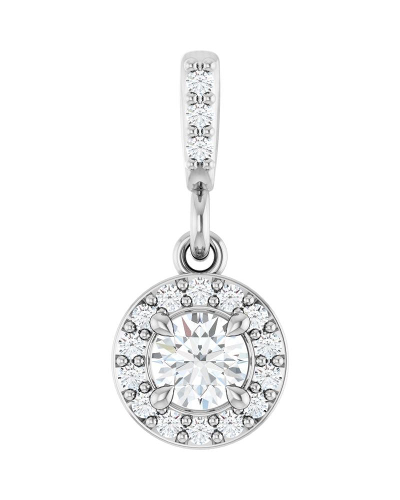 Pingente Halo em Ouro 14k com Diamantes de Laboratório – Modelo 2