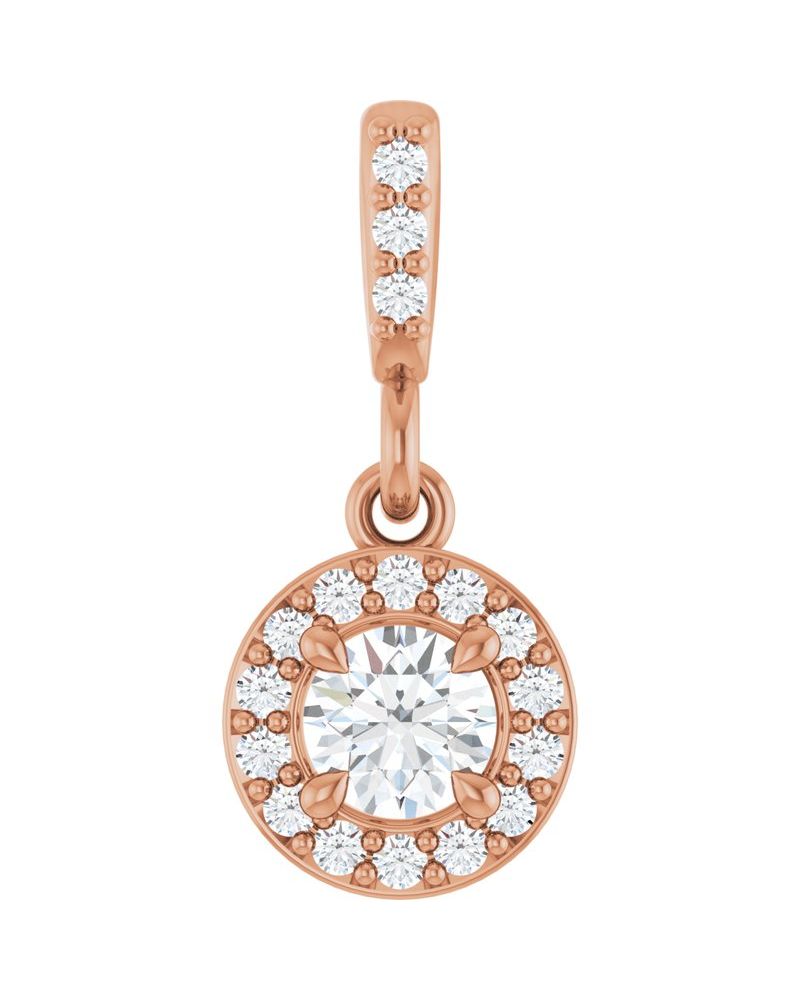 Pingente Halo em Ouro 14k com Diamantes de Laboratório – Modelo 2
