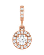 Pingente Halo em Ouro 14k com Diamantes de Laboratório – Modelo 2