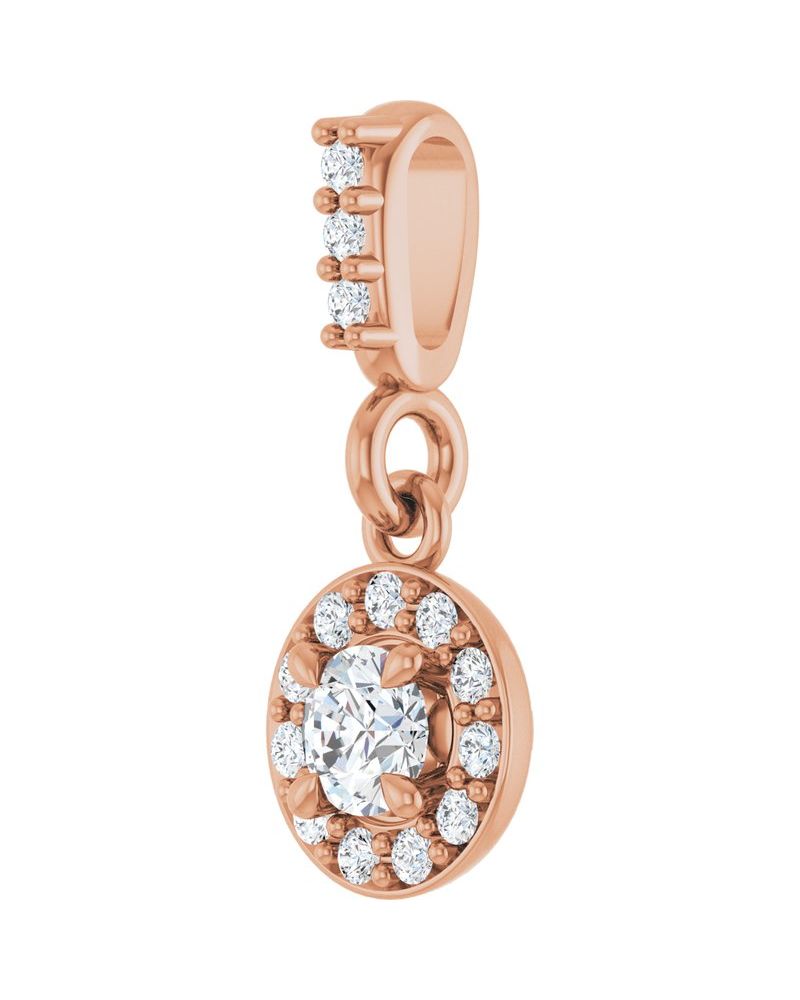 Pingente Halo em Ouro 14k com Diamantes de Laboratório – Modelo 2