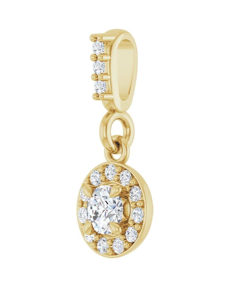 Pingente Halo em Ouro 14k com Diamantes de Laboratório – Modelo 2